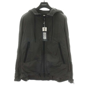 未使用品 ディースクエアード DSQUARED2 タグ付き Hid Logo Zip Bomber パーカー ジップアップ スリーブロゴ 46 S グレー S74AM1224 /AN29