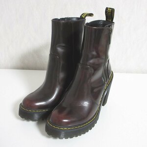 美品 Dr.Martens ドクターマーチン MAGDALENA II レザー サイドジップ ショートブーツ UK4 23cm相当 チェリーレッド ◆