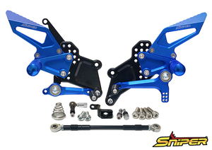 YZF-R25/YZF-R3 MT-25/MT-03 ストリート用 バックステップ 青 ABS対応 SNIPER スナイパー SP0112BL