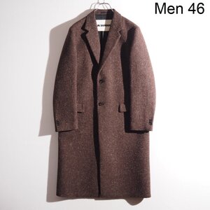 C2890P　●JIL SANDER ジルサンダー●　19AW ウール混メルトン チェスターコート ブラウン 46 / JSMP105127 秋冬 rb mks