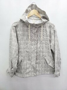 ◇ pom ponette ポンポネット ジュニア 子供服 チェック 長袖 パーカー サイズM(150) ホワイト グレー 女の子 P