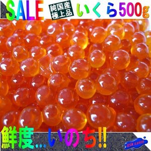 極上品 「イクラ醤油味500g」新物です!!　もちろん、国内製造　紅鮭を使用