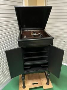 格安スタート 1924年〜 イギリス製 HMV156 フロア型蓄音機 外装は黒ペイント マイカNo.4サウンドボックス付き 未調整品ながら、状態は良好