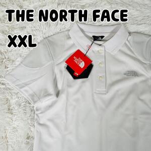 新品未使用 THE NORTH FACE ザノースフェイス ポロシャツ 刺繍ロゴ ホワイト XXL