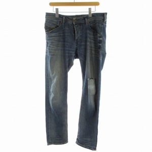 ディーゼル DIESEL BELTHER デニムパンツ ジーンズ ジーパン ウォッシュ加工 ダメージ加工 ボタンフライ W33L32 L インディゴ /RO