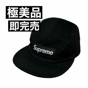 【極美品】即完売 Supreme Wool Camp Cap Loro Piana Black シュプリーム キャンプ キャップ ウール ボックスロゴ ロロピアナ ブラック 黒