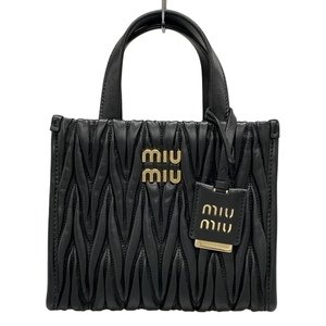 ミュウミュウ miumiu トートバッグ マテラッセ レザー 黒 バッグ