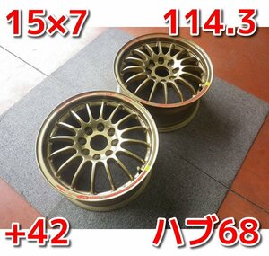 軽量!SSR CP-F♪15×7J/PCD114.3/4+4（マルチ）/+42/ハブ68♪店頭受け取り歓迎♪ホイールのみ2本販売♪R510W33