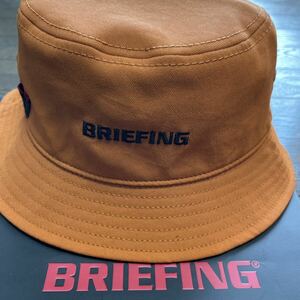 送料無料BRIEFINGブリーフィングWASHED HATバケットハットBRIEFING刺繍ロゴtee挿しMESHライナー蒸れ軽減汗止め伸縮希少Orange(M)新品