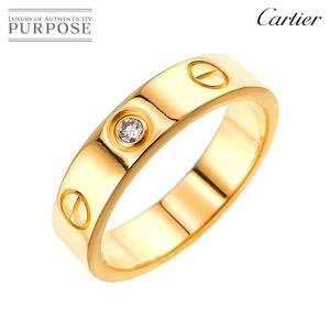 カルティエ Cartier ミニラブ #48 リング ダイヤ 1P K18 YG イエローゴールド 750 指輪 Mini Love Ring 90224421