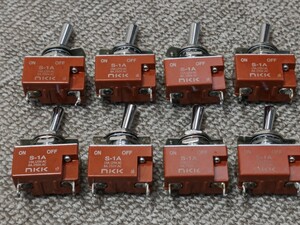 トグルスイッチ　 NKK　S−1A　８個　中古品　ON−OFF表示板付　日本開閉器工業　スナップスイッチ