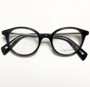 新品 Yohji Yamamoto ヨウジヤマモト メガネ 黒紫 Panto 純正ケース付き 日本ブランド フランス製 Frame France Y3