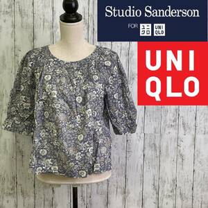 UNIQLO★ユニクロ★スタジオサンダーソン フォー ユニクロ★ソフトコットン ギャザープリントＴブラウス 7分袖★サイズL　55-53　