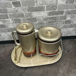 【未使用長期保管品】山中漆器 アイスペール ポット トレー セット 昭和レトロ 　A-560