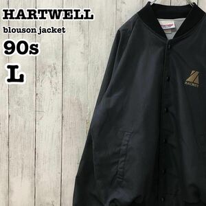 90s HARTWELL US アメリカ古着 刺繍 企業ロゴ スタジャン L