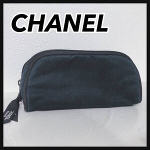 ☆CHANEL☆ シャネル ポーチ 小物入れ マルチケース 化粧ポーチ ブラック 黒 ナイロン 無地 シンプル コンパクト レディース 送料無料