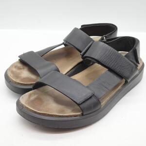 ECCO CORKSPHERE SANDAL エコー レザー サンダル 43 約 27.5cm ブラック 本革 人気モデル