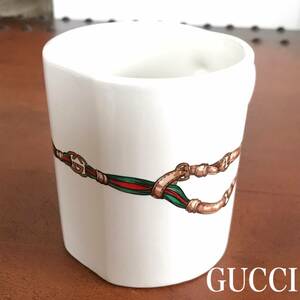  ★ GUCCI グッチ オールドグッチ 70ｓ 80ｓ 90ｓ ヴィンテージ ＧＧ シェリーライン ベルト柄 マグカップ イタリア製 ★ 