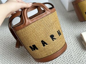 MARNI バケットバッグ TROPICALIA 2way バッグ ハンドバッグ ショルダーバッグ 大容量 ブラウン