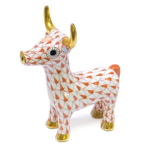 ♪ 美品 HEREND ZODIAC ヘレンド ゾディアック フィギュリン 干支 丑 牛 2009 干支置物 Figurine HAND PAINTED 陶磁器 ②