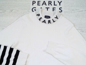 ★美品★PEARLY GATES パーリーゲイツ / PG89 衿ロゴ ハイネック ニットセーター / サイズ５