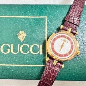 キングラム[27]GUCCI グッチ シェリーライン レディース 腕時計★ケース★電池切れor不動★ジャンク扱い★１円～【送料無料】