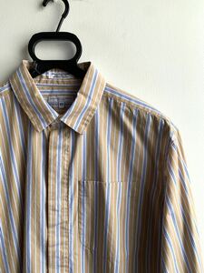 【美品】ENGINEERED GARMENTS シャツ XS ネペンテス購入 ストライプ ベージュ×ブルー USA製 エンジニアード ガーメンツ