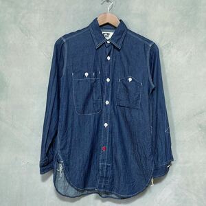 ENGINEERED GARMENTS エンジニアードガーメンツ ライトデニム 山ポケ ガチャポケット ワーク シャツ size.1 (S) インディゴ Made in USA