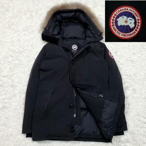 美品 S カナダグース ジャスパー パーカ ダウンコート 黒 コヨーテ ファー フード CANADA GOOSE JASPER PARKA 3438JM ブラック リアル 毛皮