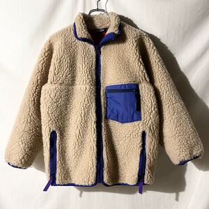 《極美品》89年製 USA製 初期 patagonia パタゴニア レトロパイル カーディガン OPTI ナチュラル M ヴィンテージ フリース アメリカ製