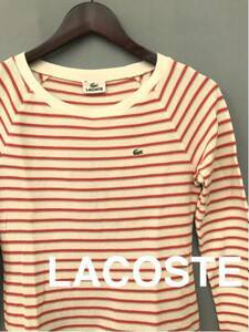 ◎□ ラコステ LACOSTE ボーダー レディース 長袖 服 ファッション ワニ 40