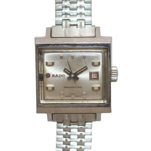 ラドー RADO Manhattan マンハッタン 腕時計 ヴィンテージ アンティーク ウォッチ 自動巻き デイト スクエア 3針 タツノオトシゴ シルバー