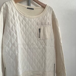 古着 アヴィレックス キルティング スウェット シャツ アイボリー アメカジ Used Clothing AVIREX Quilting Sweat Shirt American Casual