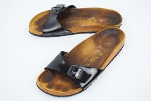 ドイツ製★ビルケンシュトックbirkenstock★サンダル24.5ブラック 黒◆SL19