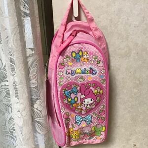 【マイメロディ　シューズケース】　靴袋　新品　蓄光糸刺繍入り　幼稚園入園準備/ 保育園入園準備/上履き入れ/マイメロ/サンリオ