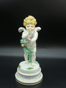 【1点限り】マイセン Meissen 人形 フィギュ フィギュリン 1878年シュワーベ 「CUPID COCKING A SNOOK 」 天使いたずら 1級品 アンティーク