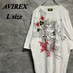 AVIREX アヴィレックス　プリントシャツ　美品　デザインシャツ　古着　L