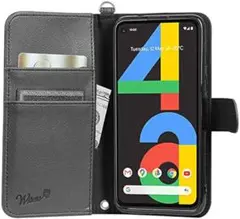 ❤️手帳型【GooglePixel 4a用】マグネット カード ストラップ付