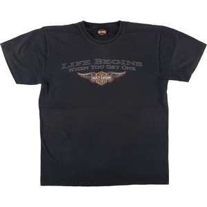 古着 00年代 ハーレーダビッドソン Harley-Davidson モーターサイクル バイクTシャツ メンズL /eaa440539