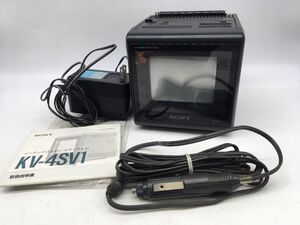 0101-204MKYD1929 小型カラーテレビ　ジャンク品 通電〇 SONY ソニー インデックストロン KV-4SV1 説明書付 89年製