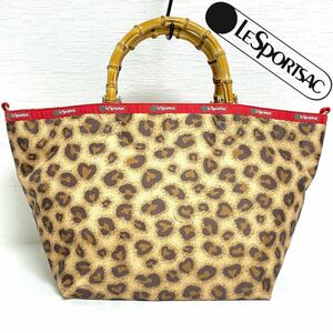 LeSportsacレスポートサック MEDIUM BAMBOO TOTE ミディアム バンブー ハート LS レオパード レディース ハンドバッグ