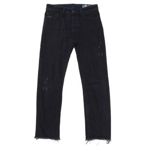 A04339 美品 DIESEL JIFER/ストレッチ デニム パンツ 【サイズ：28】 ブラック カットオフ 084JS REGULAR SLIM TAPERED ディーゼル 