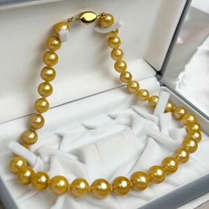 高品質南洋真珠ネックレス11-13mm ゴールドパールネックレス本真珠 SILVER 42cm