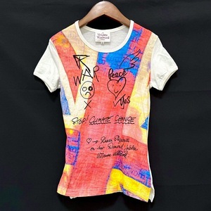 #snc ヴィヴィアンウエストウッド VivienneWestwood Tシャツ S 白 マルチ 半袖 柄 イタリア製 レディース [922099]