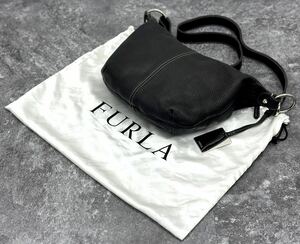 FURLA フルラ ショルダーバッグ レザー ブラック 鞄 レディース ブランドバッグ 斜め掛け ■兵庫県姫路市から a0 24-091