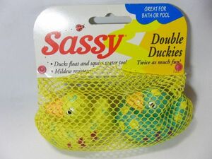 新品　Sassy Double Duckies アヒル　ソフビ　サッシー　ダブルダッキーズ　お風呂玩具　おふろ