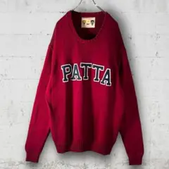 PATTA / パタ　ハイゲージニット　エンジ　ビッグシルエット