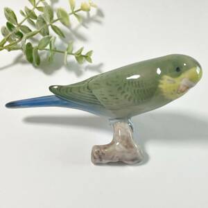 【A5】即決 ビングオーグレンダール B&G セキセイインコ グリーン 鳥 フィギュリン デンマーク製 1級品 LH（検索 ロイヤルコペンハーゲン 