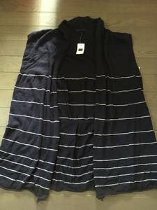 ★GAP★新品XS紺×白のボーダーノースリーブカーディガン送料250円