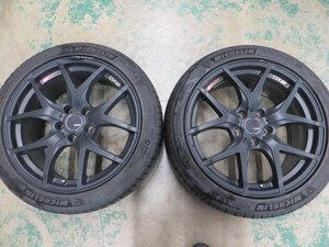 タイヤ溝有り SSR GTV03 18インチ ミシュラン 245/40R18 5Ｈ PCD114.3 8.5J +30 2本のみ ドリ車 ドリケツ ランエボ シルビア スカイライン